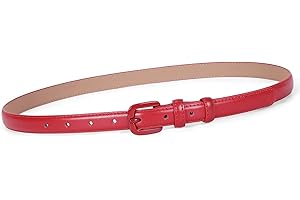 WHIPPY Women Skinny Leather Belt Thin Waist Jeans Belt for Pants in Pin Buckle Belt