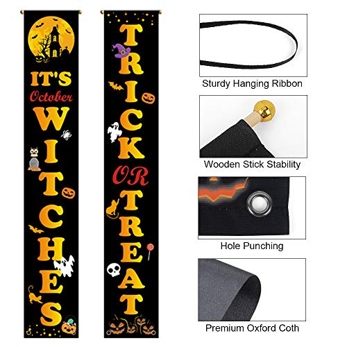 Top-Newest Halloween Decoration Couplet Banner Hanging Signs kits for Door Porch Wall Pumpkin Witches Ghost Decor