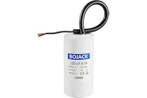 BOJACK Run Capacitor 120 uF 250V AC 120 MFD CBB60 2 Wire 50/60Hz Cylinder Motor Run Capacitor for Motor Blower air Compressor and air Conditioner Compressor Replacement Part
