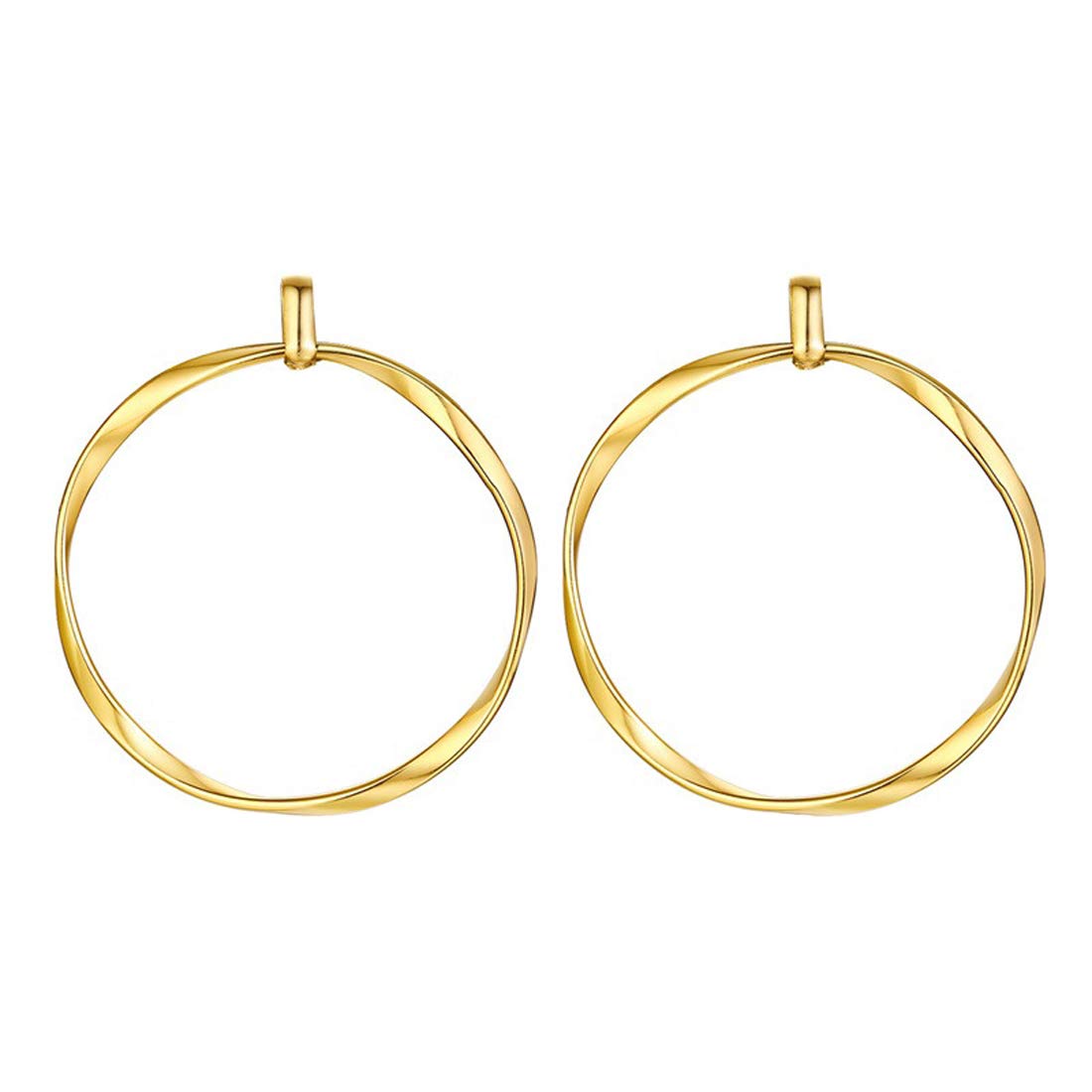 Caimeytie women's stainless steel round earrings gold plated Girls Gift valentines present