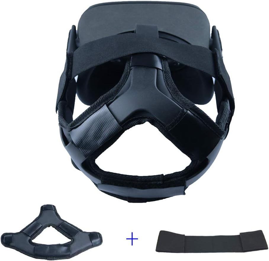 MASiKEN Professional Head Strap Pad for Oculus Quest 1 and Quest 1 Silicone Mask Replacement Accessories, Comfortable PU Leather Head Cushion & Reduce Head Pressure (Black)