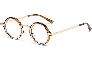 Teumire Classic Round Glasses for men women Circle Blue Light Eyeglasses Hippie Style Non Prescription Eyewear