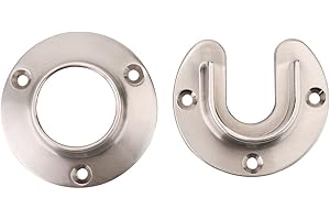 KNAPE & VOGT Closet Pro HD CD-0010-BN Heavy Duty Closet Pole Sockets, Brushed Nickel