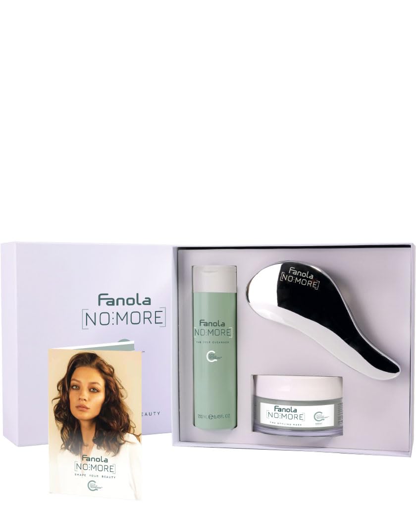 Fanola Kit Retail, Hair Kit with The Prep Cleanser 250, The Styling Mask 200 and 1 Detangler to Nourish, Moisturise, Disentagle Hair and Get Long-lasting Styling, Silicone Free and Vegan