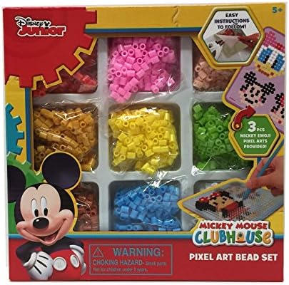 Disney Junior Mickey Mouse Clubhouse Pixel Art Bead Set - 3 Piece Mickey Emoji Art
