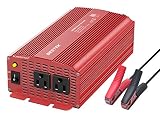 BESTEK 1000 Watt Car Power Inverter Dual AC Outlets 12V DC to 110V AC Modified Sine Wave Inverter 12V DC to AC Power, Car Power Charger Inverter with Battery Clips