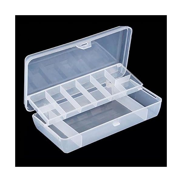 Yosoo-2-Layer-15-Compartments-Waterproof-Visible-Plastic-Clear-Fishing-Lure-Bait-Hooks-Tackle-Accessory-Storage-Box-Case