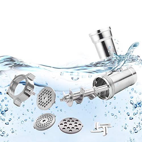 Electric Meat Grinder, Meat Mincer with 3 Grinding Plates and Sausage Stuffing Tubes for Home Use &Commercial, Stainless Steel/Silver/1500W - Thumbnail 6