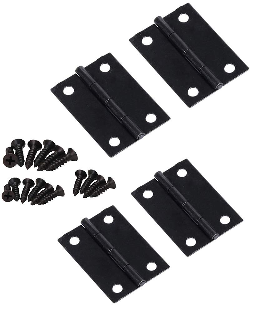 Mini Hinges, 1.3 inch Small Hinges, Used for Wooden Boxes, Jewelry Boxes, cabinets (4 Pieces)