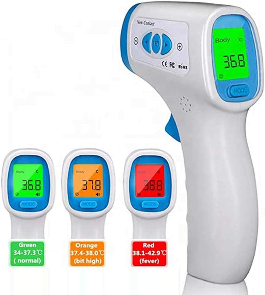 JBZP Handheld Non-Contact Infrared Thermometer Baby Electronic Thermometer Infrared Forehead Thermometer Household Infant, Child, Adult, Object Electronic Thermometer Fever Alarm Approved CE/ROHS/FDA