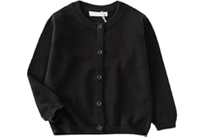 LNICEAR Toddler Boys Girls Crewneck Cardigan Sweaters Long Sleeve Kids Button Cotton School Uniform Knit Tops Outwear