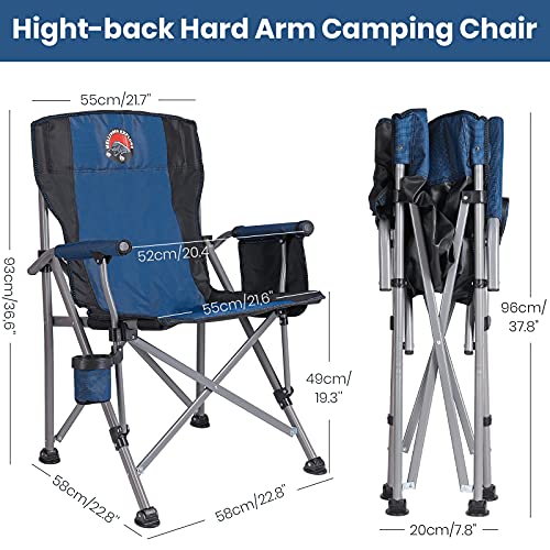 Folding Camo Camping Chair – 450 LBS Capacity, Padded Armrests & Headrest, Portable Outdoor Chair