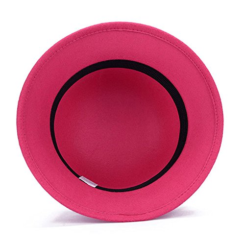 Freedi Bowler Hat Fedora Hats Dress Up Derby Hats Wide Brim Bow for Costume Adults Women Winter (Red)
