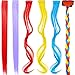 QY 6PCS Rainbow Hair Accessories Clip In/On Colored Extensions Wig Pieces Colorful Hairpiecesthumb 1