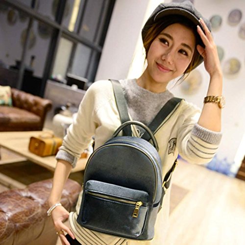 Gillberry Women Gold Velvet Small Rucksack Backpack School Book Shoulder Bag (Gray)