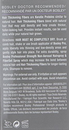 Bosley Professional Strength Hair Thickening Fibers, Black, 0.42 oz.