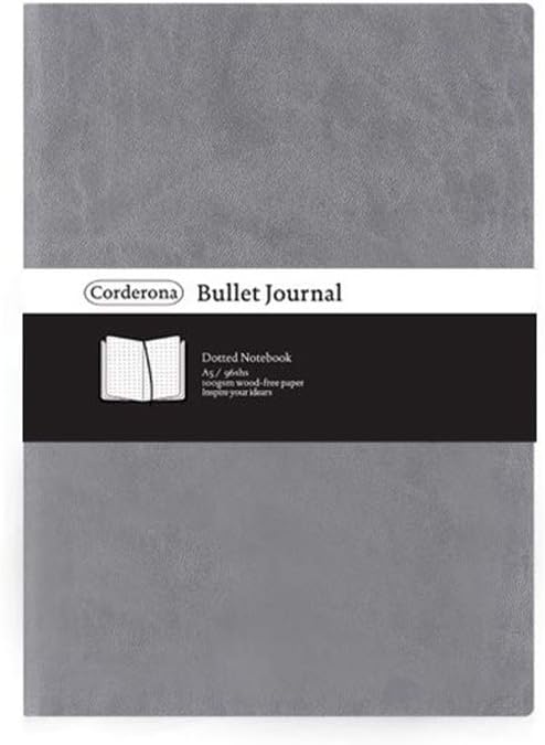 MINILZY Notebook A5 Soft Cover Diary Notebook Dotted Journal Bujo,Grey