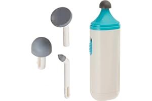 Rolyan Mini Massager with Battery, Handheld Compact Massager with Interchangeable Heads Reduces Scar Visibility, Quiet Vibration, Ergonomic Grip, Portable for On-the-Go Use, Battery Operated