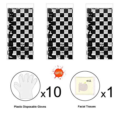 Avando Black and White Gingham Checkered Tablecloths, Waterproof Oil Resistant Picnic Table Covers Disposable Table Cover 54" x 108" Pack of 3 Tableware for Party Catering Events