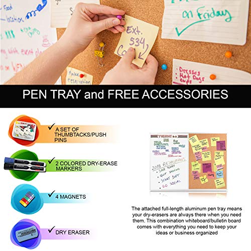 1 Combination+Mounted+Magnetic+Whiteboard+Bulletin