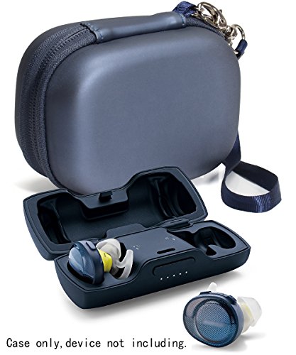 Featured Protective Case for Bose SoundSport Free Truely Wireless Sport Headphones Charger Box, Mesh Pocket for Cable and Other Accessories (Midnight Blue)