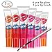 MLMSY 6Pcs Womens Easy Peel Off Long Lasting Makeup Tatto Lip Gloss Lipstick Waterproof Tear Pull Lipstick with a Matching Brush (6pcs+brush)
