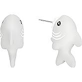 ONLYJUMP 3D Cartoon Clay Animal Bite Earrings for Women Earrings Shark Dinosaur Corgi Triceratops Post Stud Holiday Fun Presents Making Jewelry (Shark)