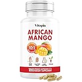 African Mango Capsules for Immune System, Metabolism, and Nutritional Wellness Support - Pure 10:1 Irvingia Gabonensis Extract - 180 Veggie Capsules Non-GMO, Gluten-Free, Vegan-Friendly