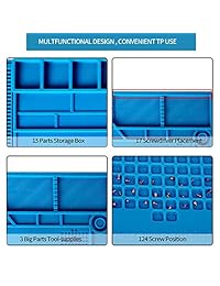 Kaisiking   Alfombrilla de silicona con aislamiento magnético para soldar, reparación de teléfono, herramientas de reparación de tornillos para soldar hierro, teléfono móvil