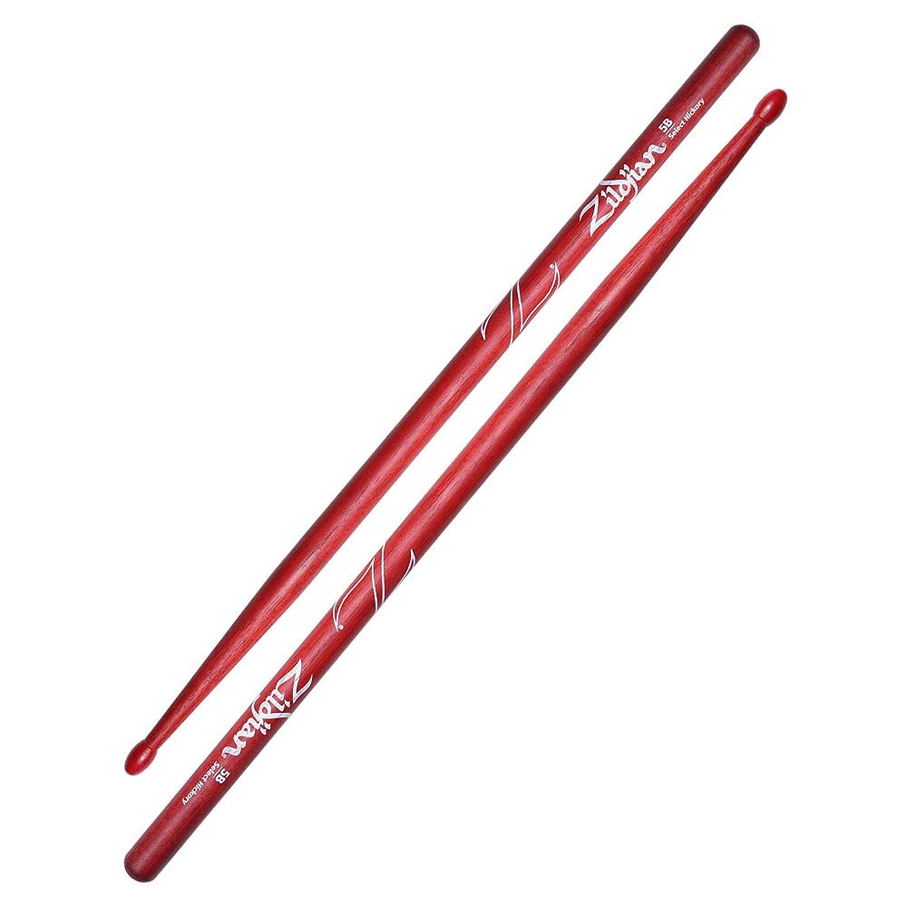Zildjian 7A Hickory Drumsticks - Wood Tip - Red Z5BNR