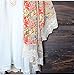 Relipop Womens Sheer Chiffon Blouse Loose Tops Kimono Floral Print Cardigan,Beige,Medium