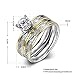 HMILYDYK Stainless Steel Sparkle Cubic Zirconia Crystal 2 Pcs A Set Promise Ring Wedding Band Sizes 6 - 9 (Size 9)