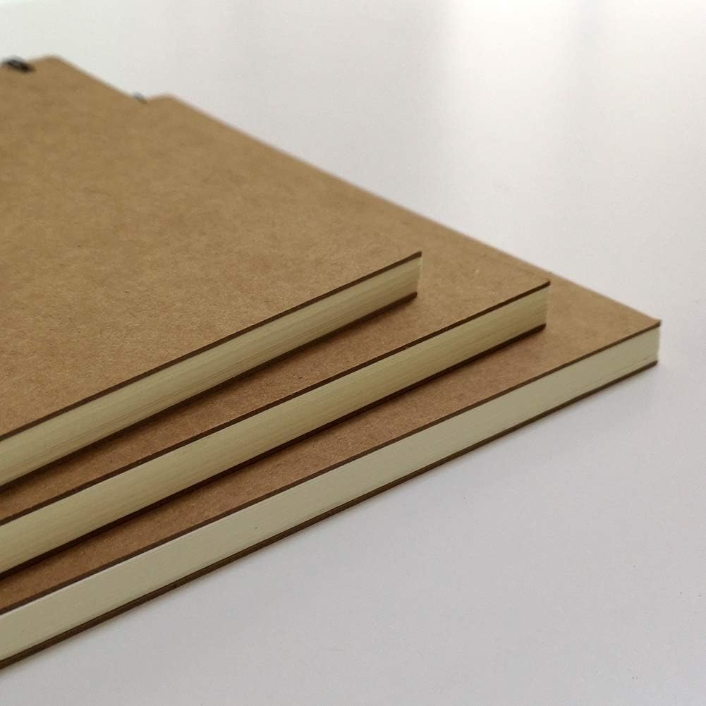 YUREE B5 Spiral Notebook Lined, Spiral Ruled Journal with Hard Kraft Cover, 70 Sheets (140 Pages), 10.3" x 7.2", 3-Pack, Brown : Office Products