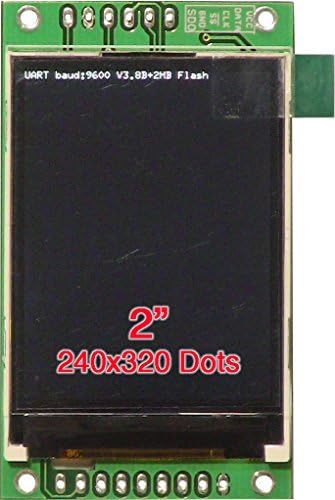 2" 320x240 Serial:UART/I2C/SPI TFT Display+2MB Flash Module for Arduino/PIC/AVR