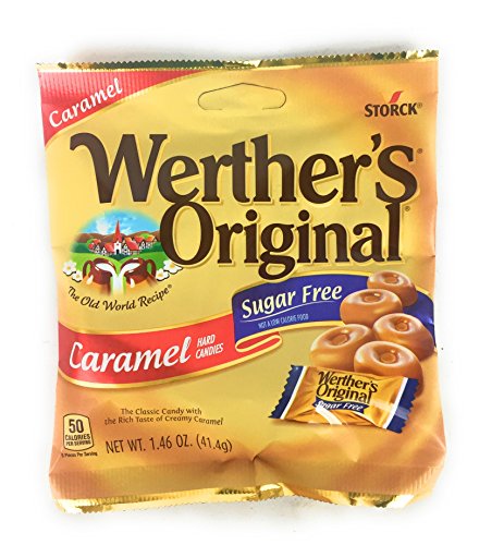 Werther's Original Hard Candies, Sugar Free Caramel, 1.46 Ounce ( 3 bags - packs)