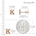 Assorted Colors Stainless Steel Alphabet Letter Initial Stud Earrings, Yellow Gold, Rose Gold, Black Plated, Hypoallergenic (Letter K x 4 Pairs)