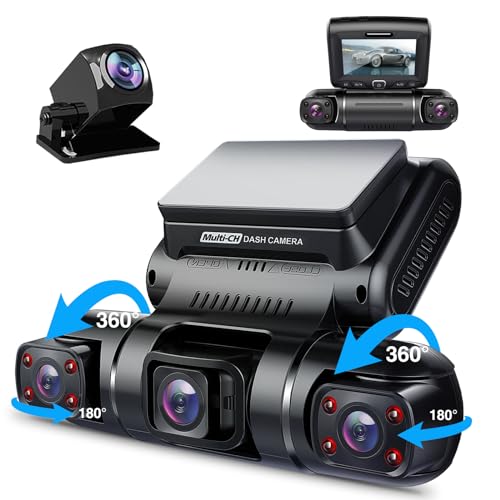 PRUVEEO Dash Cam 4 Channel Front and Rear Inside
