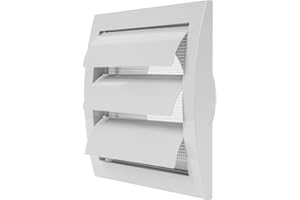 REPA MARKET White Exhaust Hood Vent 4'' Inch with Built-in Pest Guard Screen and Flange, White, Air Vent Cover, HVAC Exhaust Vent Duct Cover, Exhaust Cap