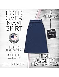 X America Maxi falda larga plegable para dama de talla grande y junior, fabricada en Estados Unidos