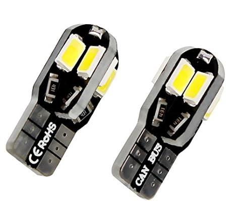 2x LAMPEN MIT 8-chip 8000K 12V XENON WEISS WHITE 5630 CANBUS CE ROHS 2 Stück T-zehn -Sockel W-fünf-W Lampen für Innen- Kennze