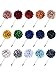 Canomo 15 Pieces Flower Men's Lapel Pins Handmade Boutonniere Pin set for Suit Wedding Groom, 15 Colors (Multicolor 1)