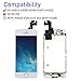 For iPhone 5S Screen Replacement with Home Button, Arotech 4.0 Inch Full Assembly LCD Display Digitizer Touch Screen with Repair Tool Kit and Tempered Glass (5S-White)
