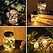 [Upgraded] Solar Mason Jar Lid Lights 30 LEDs - 1200mAh Battery | Outdoor Decor, Patio Garden Decor, Solar Lantern Table Light | 6-Pack Hangers and Lids String Fairy Firefly Lights/No Jars
