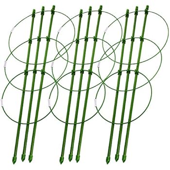 Sunnyglade Plant Support Cages 18 Inches Plant Cages with 3 Adjustable Rings, Pack of 3 (18