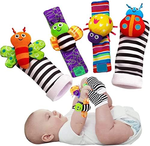 Rattle Toys for Baby Wrist and Foot Rattles for Infants, pcs