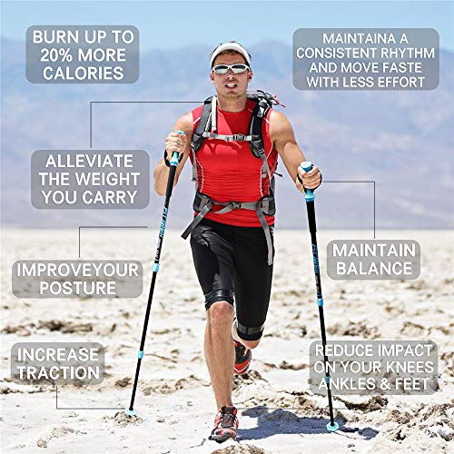 FitTrek Wandelstokken, wandelstokken, telescopische wandelstokken, lichte trekkingstok, voor dames, heren en kinderen… - Image 6