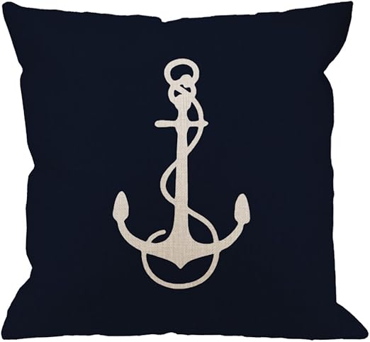 Amazon Com Hgod Designs Anchor Pillow Case Navy Blue White