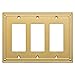 Franklin Brass W35067-BB-C Classic Beaded Triple Decorator/Switch Plate/Cover, Brushed Brass, Polished Brass