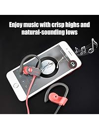 LETSCOM Auriculares Bluetooth IPX7 impermeables, inalámbricos, deportivos, Bluetooth 4.1, HiFi Bass estéreo, auriculares suaves con micrófono, cancelación de ruido, auriculares para entrenamiento, correr, gimnasio, 8 horas tiempo de reproducción