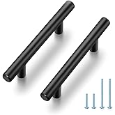 JOY DECOR Matte Black Cabinet Pulls Drawer Pulls, 3 Inch CC, 30 Pack | 5 Inch Length Stainless Steel Pulls, Smooth Bar Grip, Kitchen Cabinet Upgrade, For Cupboards, Drawers, Dressers, Wardrobes